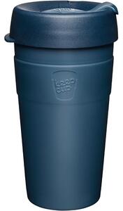 Tmavě modrý cestovní hrnek s víčkem KeepCup Spruce Thermal, 454 ml