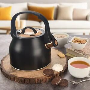 Konvice na čaj s píšťalou, 3 l, černá/rose gold ORION 113520