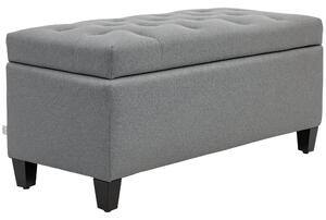HOMCOM Čalouněná Úložná Lavice do Předsíně, Ložnice, Obývacího Pokoje, Polyesterová, Světle Šedá, 100 x 40 x 44 cm | Aosom