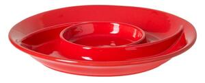 Červený kameninový talíř na dobroty Casafina Chip&Dip, ø 32,3 cm