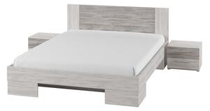 Prostorná postel s nočními stolky BEATA 160x200, severská borovice