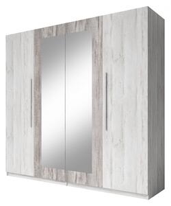 Prostorná skříň BEATA se dvěma zrcadly - šířka 228 cm, severská borovice