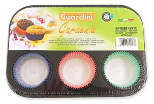 Set ocelové formy na 6 muffinů a 30 papírových košíčků Guardini