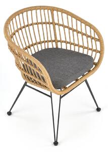 Jídelní židle Kimmi (přírodní + šedá + černá). 1028046