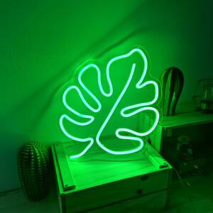 Zelená nástěnná svíticí dekorace Candy Shock Leaf, 30 x 40 cm