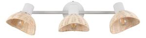 Trio Leuchten R86783031 CALVI - Stropní bílá lampa s ratanovými stínidly, 3 x E14 (Stropní bodové v boho stylu s ratanovými stínidly)