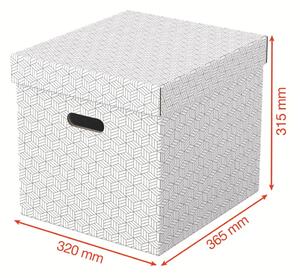 Sada 3 bílých úložných boxů Esselte Home, 32 x 36,5 cm