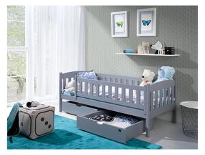 Dětská postel se zábranou GERTA - 80x180, šedá