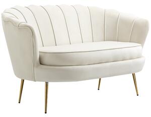 HOMCOM Dvoumístná pohovka se zádový opěrkou a silným polstrováním Moderní loveseat s vzhledem sametu pro obývací pokoj a ložnici, 130 x 77 x 77 cm, kr