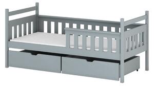 Postel pro děti se zábranou ENNY - 80x180, šedá