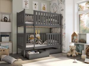 Dětská postel se šuplíky KARIN - 90x190, grafit