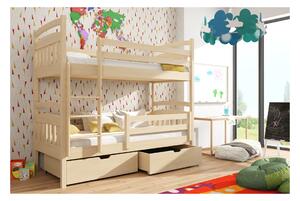 Dětská patrová postel s úložným prostorem LUCIE - 80x180, borovice