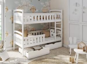 Patrová postel pro dvě děti DITA - 80x180, bílá