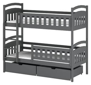 Dětská postel se šuplíky 90x200 BIBI - grafit