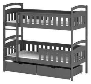 Patrová postel pro dvě děti DITA - 90x200, grafit