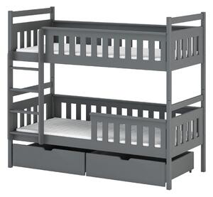 Dětská postel se šuplíky ANDREA - 80x160, grafit