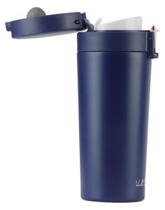 Tmavě modrý cestovní termohrnek Vialli Design Fuori, 400 ml