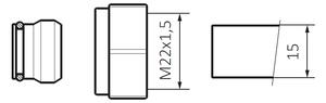 TERMA Svěrné šroubení na měď ∅15, závit M22×1.5, černý mat