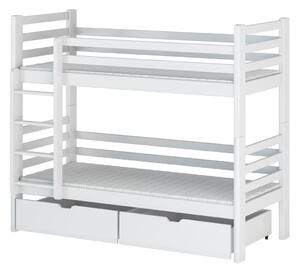 Patrová postel do dětského pokoje KAJA - 90x200, bílá