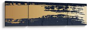 Obraz - Modrá a zlatá abstrakce N⁰2 (170x50 cm)