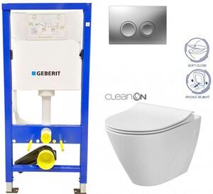 GEBERIT DuofixBasic s matným tlačítkem DELTA21 + WC CERSANIT CLEANON CITY 458.103.00.1 21MA CI1