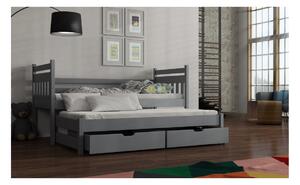 Dětská postel s přistýlkou DEBRA - 90x200, šedá