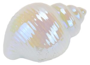 Mušle keramická, bílá perleť, 7x10 cm