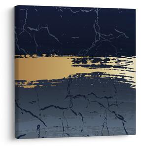 Obraz - Modrá a zlatá abstrakce N⁰2 (30x30 cm)