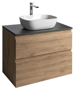 AQUALINE - ALTAIR skříňka s deskou 78,5 cm, dub emporio/antracit břidlice AI380-02
