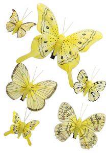 Motýlci se skřipcem 6 ks, žluté