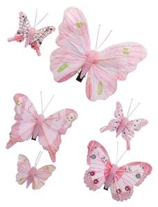 Motýlci se skřipcem 6 ks, růžové
