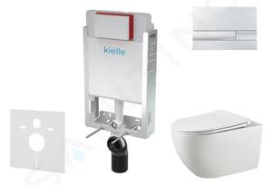 Kielle Set předstěnové instalace, klozetu Gaia, sedátka softclose a tlačítka Gemini I, chrom 30505SZ24