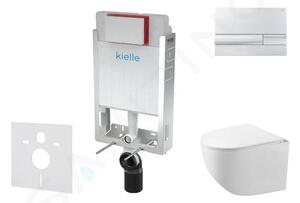 Kielle Set předstěnové instalace, kompaktního klozetu Gaia, sedátka softclose a tlačítka Gemini I, chrom 30505SZ28