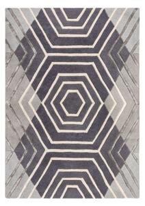 Šedý vlněný koberec Flair Rugs Harlow, 160 x 230 cm