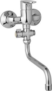 JB Sanitary Nástěnná umyvadlová a sprchová baterie TIRA, rozteč 100 mm, otočný přepínač, bez příslušenství, trubkové ramínko 300 mm D10 32 50