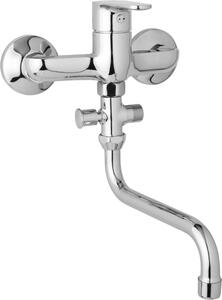 JB Sanitary Nástěnná umyvadlová a sprchová baterie TIRA, rozteč 150 mm, bez příslušenství, trubkové ramínko 200 mm D10 36 30