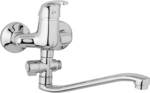 JB Sanitary Nástěnná umyvadlová a sprchová baterie SLIM, rozteč 100 mm, otočný přepínač, bez příslušenství, S ramínko 250 mm A10 32 20