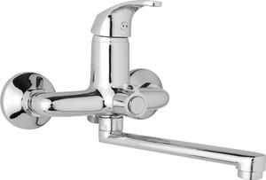 JB Sanitary Nástěnná umyvadlová a sprchová baterie SLIM, rozteč 150 mm, otočný přepínač v těle, bez příslušenství, ramínko 200 mm A10 39 00