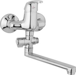 JB Sanitary Nástěnná umyvadlová a sprchová baterie SLIM, rozteč 100 mm, otočný přepínač, bez příslušenství, ramínko 200 mm A10 32 00