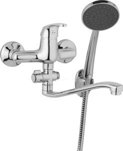 JB Sanitary Nástěnná umyvadlová a sprchová baterie SLIM, rozteč 150 mm, otočný přepínač, s příslušenstvím, S ramínko 250 mm A10 37 21