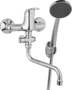 JB Sanitary Nástěnná umyvadlová a sprchová baterie SLIM, rozteč 150 mm, otočný přepínač, s příslušenstvím, trubkové ramínko 200 mm A10 37 31