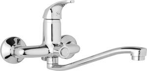 JB Sanitary Nástěnná umyvadlová a sprchová baterie SLIM, rozteč 150 mm, otočný přepínač v těle, bez příslušenství, S ramínko 250 mm A10 39 20