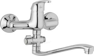 JB Sanitary Nástěnná umyvadlová a sprchová baterie SLIM, rozteč 150 mm, otočný přepínač, bez příslušenství, S ramínko 250 mm A10 37 20