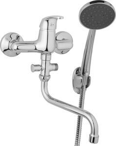 JB Sanitary Nástěnná umyvadlová a sprchová baterie SLIM, rozteč 150 mm, s příslušenstvím, trubkové ramínko 300 mm A10 36 51