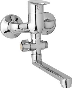 JB Sanitary Nástěnná umyvadlová a sprchová baterie TIRA, rozteč 100 mm, otočný přepínač, bez příslušenství, ramínko 200 mm D10 32 00
