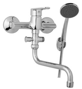 JB Sanitary Nástěnná umyvadlová a sprchová baterie FINERY, rozteč 150 mm, s příslušenstvím, trubkové ramínko 200 mm F10 36 31