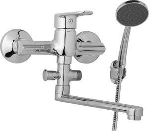 JB Sanitary Nástěnná umyvadlová a sprchová baterie FINERY, rozteč 150 mm, s příslušenstvím, ramínko 300 mm F10 36 11