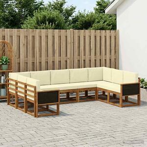 Venkovní pohovková souprava 9 ks Přirozená a Krémová 3385521