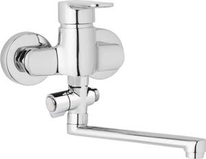 JB Sanitary Nástěnná umyvadlová a sprchová baterie MIRAM, rozteč 100 mm, otočný přepínač, bez příslušenství, ramínko 200 mm M10 32 00
