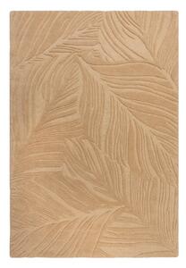 Světle hnědý vlněný koberec Flair Rugs Lino Leaf, 120 x 170 cm